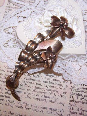A&Z Gold Filled on Sterling Silver 'Spray of Flowers' Brooch Pin